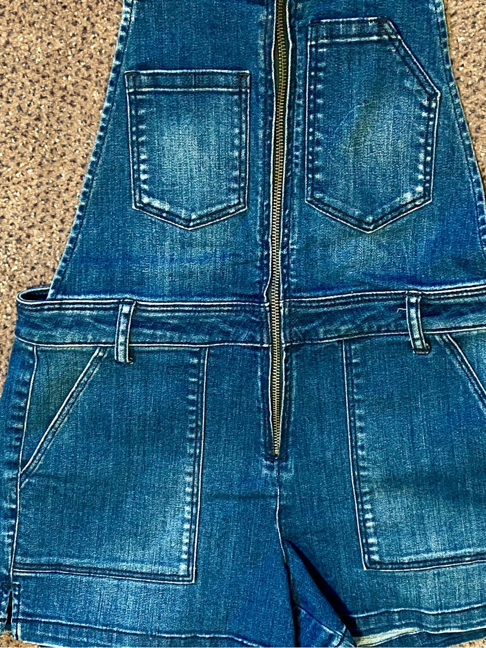 American Eagle Outfitters Blue Denim Short Overalls - Picture 3 of 8